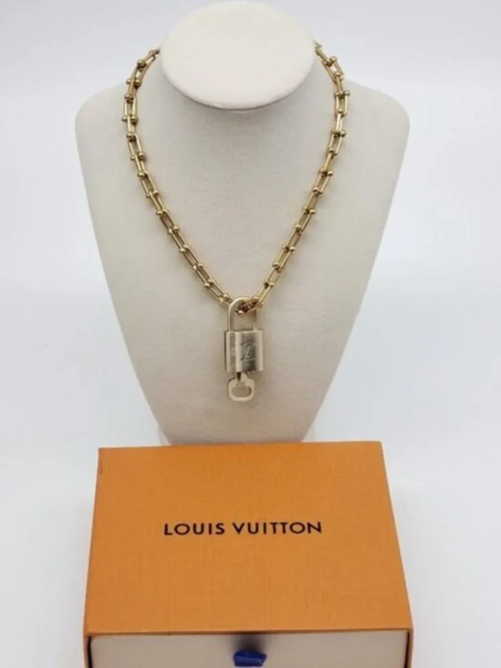Authentic Louis Vuitton Gold Padlock with Unbranded Gold plated Chain - Picture 2 of 11